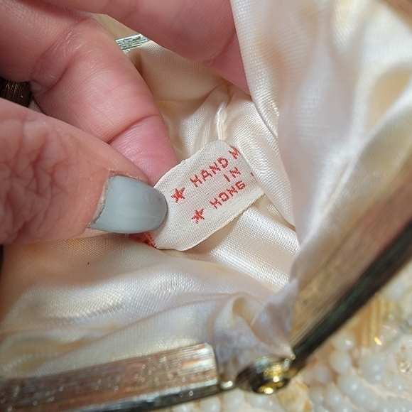 Vintage Beaded and Sequins Kiss Lock Bag Coin Purse Evening Made in Hong Kong - Picture 7 of 17